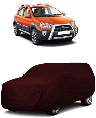 ANTOFY Car Cover For Toyota Etios Cross (With Mirror Pockets)(Maroon)