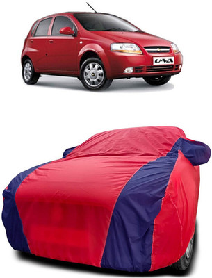 Autoprime Car Cover For Chevrolet Aveo Uva (With Mirror Pockets)(Red, Blue)