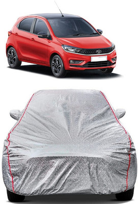 SUGASHRI Car Cover For Tata Tiago XZA Plus Dual Tone Roof Petrol (With Mirror Pockets)(Silver)