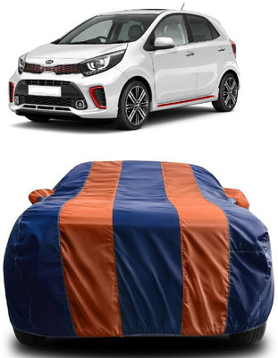 SUGASHRI Car Cover For Kia Picanto (With Mirror Pockets)(Orange, Blue)