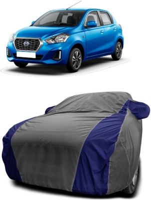 DIGGU Car Cover For Datsun GO 1.2 (With Mirror Pockets)(Grey, Blue)