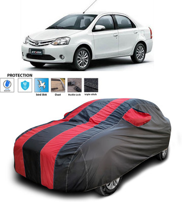 PAGORA Car Cover For Toyota Etios (With Mirror Pockets)(Red)