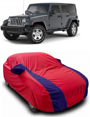 ANTOFY Car Cover For Jeep Wrangler Unlimited 3.6 4X4 (With Mirror Pockets)(Red, Blue)