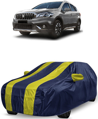 ANTOFY Car Cover For Maruti Suzuki S-Cross Premia (With Mirror Pockets)(Yellow, Blue)