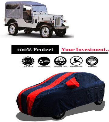 Amexride Car Cover For Mahindra Commander 650 Di (With Mirror Pockets)(Red)