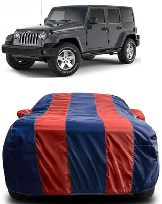 SUGASHRI Car Cover For Jeep Wrangler Unlimited 3.6 4X4 (With Mirror Pockets)(Red, Blue)
