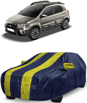 ANTOFY Car Cover For Toyota Etios Cross 1.2L G Petrol (With Mirror Pockets)(Yellow, Blue)