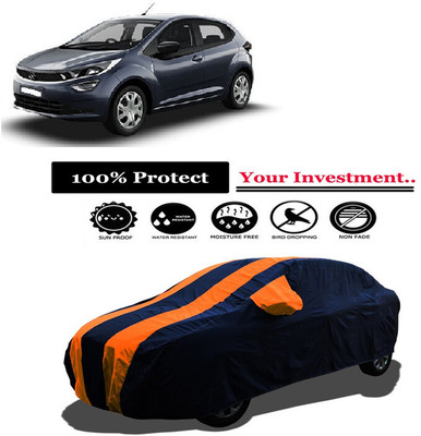 Amexride Car Cover For Tata Altroz XT Petrol (With Mirror Pockets)(Orange)