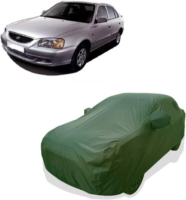 Tricway Car Cover For Hyundai Accent GLX (With Mirror Pockets)(Green)