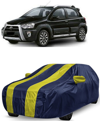 ANTOFY Car Cover For Toyota Etios Cross 1.4L VD (With Mirror Pockets)(Yellow, Blue)