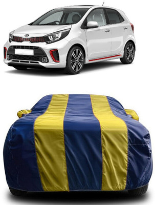 SUGASHRI Car Cover For Kia Picanto (With Mirror Pockets)(Yellow, Blue)