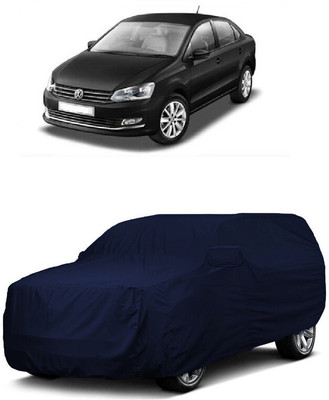 ANTOFY Car Cover For Volkswagen Vento 1.6L (With Mirror Pockets)(Blue)