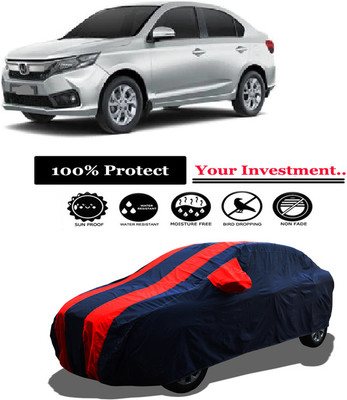 Amexride Car Cover For Honda Amaze VX i-DTEC (With Mirror Pockets)(Red)