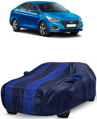ANTOFY Car Cover For Hyundai Verna CRDi 1.6 E (With Mirror Pockets)(Blue, Blue)