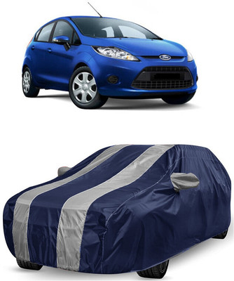 ANTOFY Car Cover For Ford Fiesta LX (With Mirror Pockets)(White, Blue)