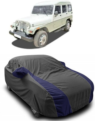 ANTOFY Car Cover For Mahindra Marshal (With Mirror Pockets)(Grey, Blue)