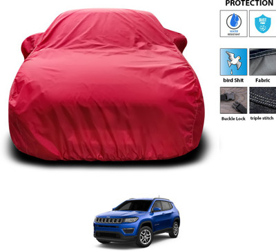 PAGORA Car Cover For Jeep Compass Facelift (With Mirror Pockets)(Maroon)