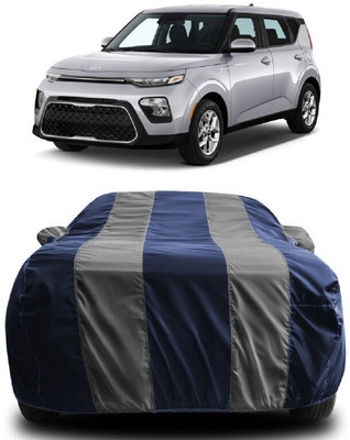 SUGASHRI Car Cover For Kia Soul (With Mirror Pockets)(Grey, Blue)