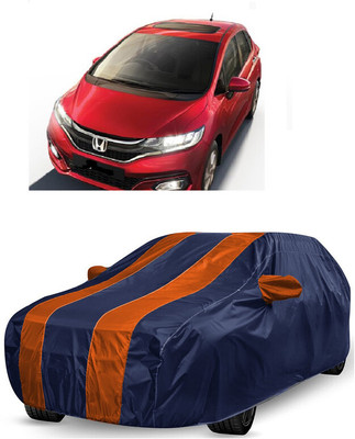 ANTOFY Car Cover For Honda Jazz 1.2 V AT i VTEC (With Mirror Pockets)(Orange, Blue)