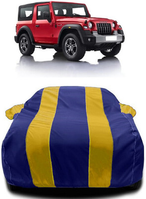 Autoprime Car Cover For Mahindra Thar (With Mirror Pockets)(Yellow, Blue)