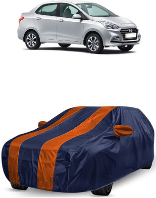ANTOFY Car Cover For Hyundai Xcent 1.2 VTVT S Petrol (With Mirror Pockets)(Orange, Blue)