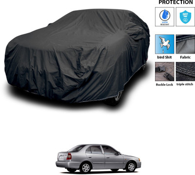 CODOKI Car Cover For Hyundai Accent Viva (With Mirror Pockets)(Black)