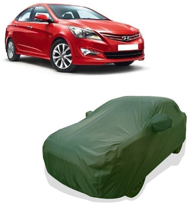Tricway Car Cover For Hyundai Verna Fluidic DTHR (With Mirror Pockets)(Green)