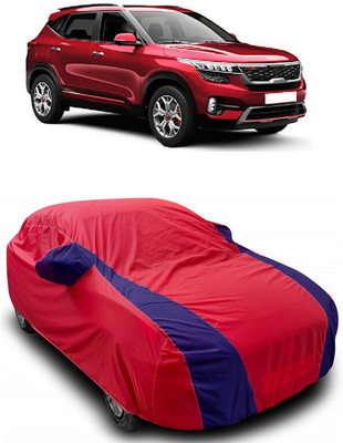 ANTOFY Car Cover For Kia Seltos HTX Plus AT 1.5 Diesel (With Mirror Pockets)(Red, Blue)