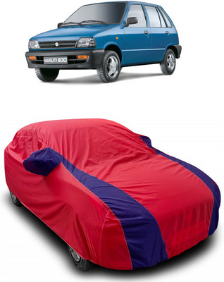 ANTOFY Car Cover For Maruti 800 AC BSII (With Mirror Pockets)(Red, Blue)