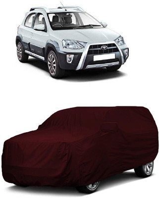 ANTOFY Car Cover For Toyota Etios Cross 1.4L GD Diesel (With Mirror Pockets)(Maroon)