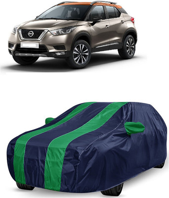 ANTOFY Car Cover For Nissan Kicks XL 1.5 (With Mirror Pockets)(Green, Blue)