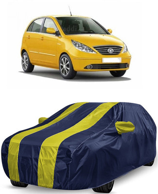 ANTOFY Car Cover For Tata Indica Vista (With Mirror Pockets)(Yellow, Blue)
