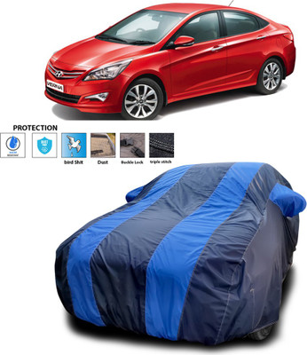 PAGORA Car Cover For Hyundai Verna Transform (With Mirror Pockets)(Blue)