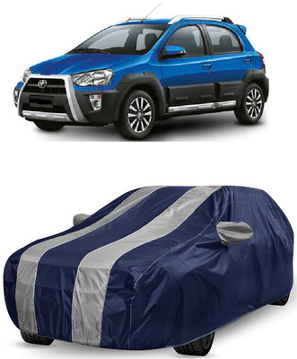 ANTOFY Car Cover For Toyota Etios Cross 1.4L GD (With Mirror Pockets)(White, Blue)