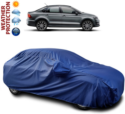CODOKI Car Cover For Volkswagen Vento (With Mirror Pockets)(Blue)