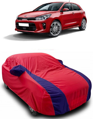 ANTOFY Car Cover For Kia Rio (With Mirror Pockets)(Red, Blue)