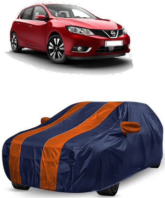 ANTOFY Car Cover For Nissan Pulsar (With Mirror Pockets)(Orange, Blue)