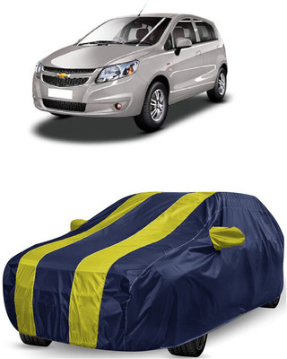 ANTOFY Car Cover For Chevrolet Uva Split (With Mirror Pockets)(Yellow, Blue)