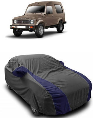 ANTOFY Car Cover For Maruti Suzuki Gypsy King Hard Top MPI (With Mirror Pockets)(Grey, Blue)