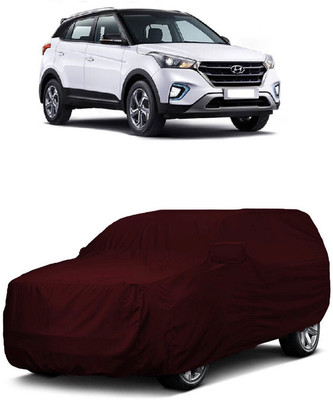 ANTOFY Car Cover For Hyundai Creta 1.6 SX Option Executive Diesel (With Mirror Pockets)(Maroon)