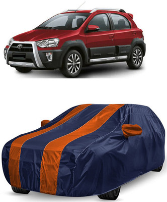 ANTOFY Car Cover For Toyota Etios Cross 1.5L V (With Mirror Pockets)(Orange, Blue)