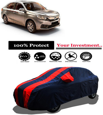 Amexride Car Cover For Honda Amaze S CVT Diesel (With Mirror Pockets)(Red)