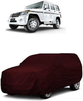 ANTOFY Car Cover For Mahindra Bolero LX 4WD NON AC BS3 (With Mirror Pockets)(Maroon)
