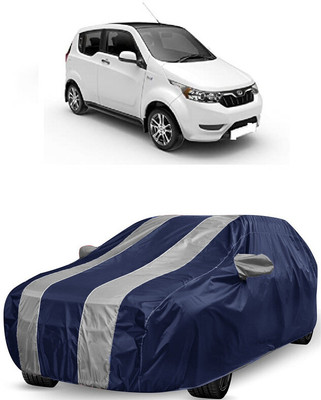 ANTOFY Car Cover For Mahindra e2oPlus P8 (With Mirror Pockets)(White, Blue)