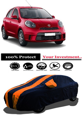 Amexride Car Cover For Nissan Micra Active XL ICC WT20 SE (With Mirror Pockets)(Orange)