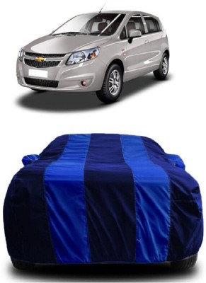 SUGASHRI Car Cover For Chevrolet Uva Split (With Mirror Pockets)(Blue, Blue)