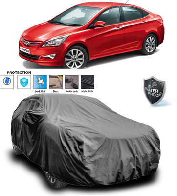 PAGORA Car Cover For Hyundai Fluidic Verna 4S (With Mirror Pockets)(Grey)
