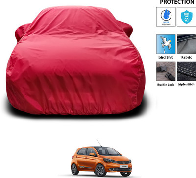 PAGORA Car Cover For Tata Tiago (With Mirror Pockets)(Maroon)