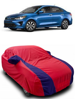 ANTOFY Car Cover For Kia Rio LX (With Mirror Pockets)(Red, Blue)