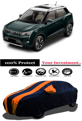 Amexride Car Cover For Mahindra XUV300 W6 Petrol (With Mirror Pockets)(Orange)